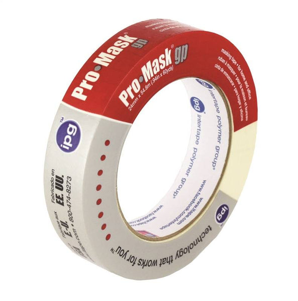 IPG 5101-1 Masking Tape, 60 yd L, 0.94 in W, Crepe Paper Backing, Beige