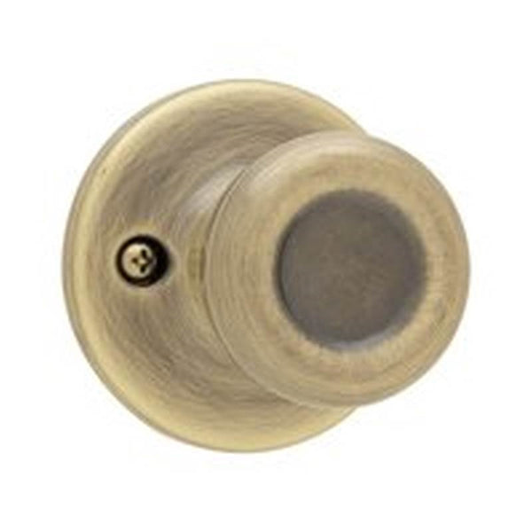 Kwikset 488T 5V1 Pull Only Door Knob, 1-7/8 in Dia Knob, Zinc, Antique Brass