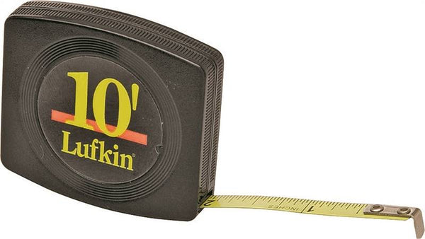 Crescent Lufkin Pee Wee Series W6110 Pocket Tape Measure, 10 ft L Blade, 1/4 in W Blade, Steel Blade, Black Case