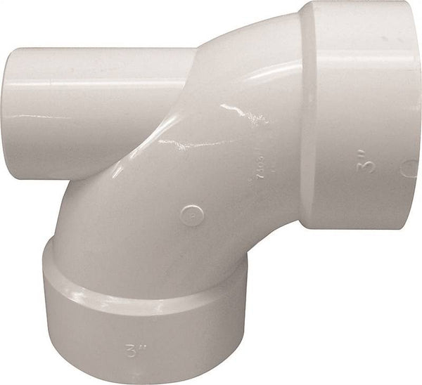 IPEX 192245 Pipe Elbow with 2 in Low Heel Inlet, 3 in, Hub, 90 deg Angle, PVC, White