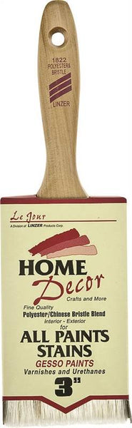 Linzer 1822-3 Paint Brush, 3 in W, 3 in L Bristle, China/Polyester Bristle, Varnish Handle