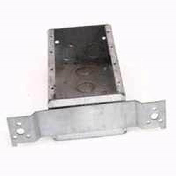 RACO 687 Switch Box, 4 -Gang, 16 -Knockout, 1/2, 3/4 in Knockout, Steel, Gray, Bracket Mounting