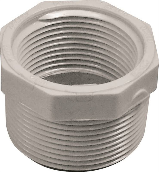 LASCO 439212BC Reducer Bushing, 1-1/2 x 1-1/4 in, MPT x FPT, PVC, SCH 40 Schedule