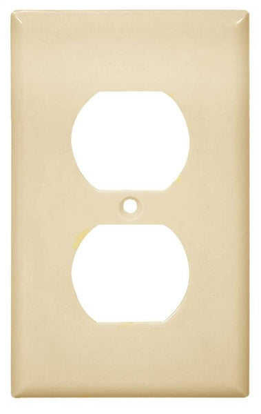 Eaton Wiring Devices 2132V Wallplate, 4-1/2 in L, 2-3/4 in W, 1 -Gang, Thermoset, Ivory, High-Gloss