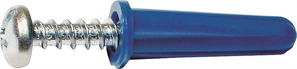 MIDWEST FASTENER 10411 Conical Anchor with Screw, #8-10 Thread, 7/8 in L, Plastic