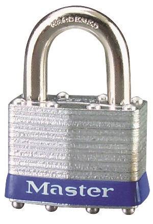 Master Lock 1UP Padlock, Open Shackle, 5/16 in Dia Shackle, 15/16 in H Shackle, Steel Shackle, Steel Body, Laminated