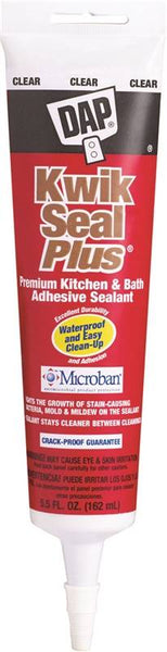 DAP 18546 Adhesive Sealant, Clear, 24 hr Curing, -20 to 180 deg F, 5.5 oz Tube