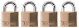 Master Lock 120Q Padlock, Keyed Alike Key, 5/32 in Dia Shackle, Steel Shackle, Brass Body, 3/4 in W Body