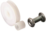 Prime-Line B 555 Door Roller, 1-1/4 in Dia Roller, 5/16 in W Roller, Nylon, White, 2-Roller, Bottom Mounting
