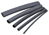 GB HST-125 Heat Shrink Tubing, 1/8 to 1/16 in Dia, 4 in L, Polyolefin, Black