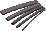 GB HST-500 Heat Shrink Tubing, 1/2 to 1/4 in Dia, 4 in L, Polyolefin, Black