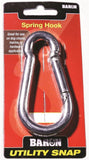 BARON C-2450-1/2 Spring Hook Snap Link, 600 lb Working Load, Steel, Nickel