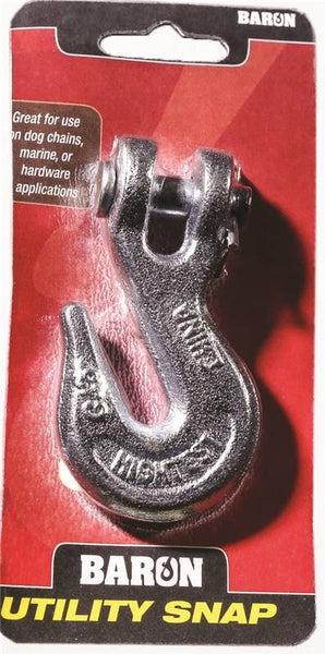 BARON C-330-3/8 Clevis Grab Hook, 5400 lb Working Load, Steel, Electro-Galvanized