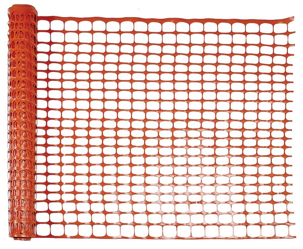MUTUAL INDUSTRIES 14993-48 Safety Fence, 100 ft L, 1-1-4 x 4 in Mesh, Plastic, Orange