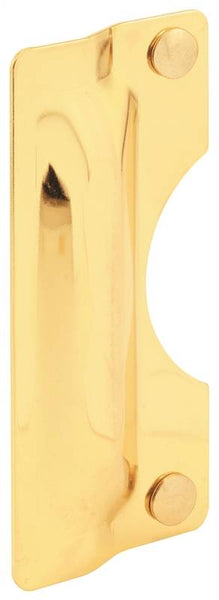 Defender Security U 9502 Entry Door Latch Shield, 7 in L, 3 in W, Steel, Brass