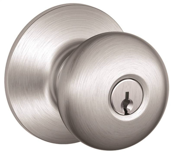 Schlage Plymouth Series F51A CSVPLY626KA4 Keyed Entry Knob, Solid Brass/Zinc, Satin Chrome