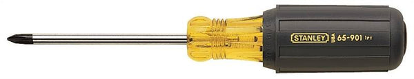 STANLEY 65-901 Screwdriver, #1 Drive, Phillips Drive, 6-3/4 in OAL, 3 in L Shank, Vinyl Grip Handle