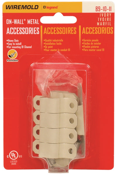 Wiremold B-9-10-11 Raceway Accessory Pack, Metal, Ivory