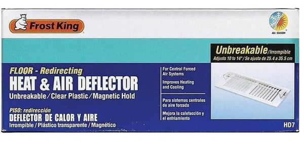Frost King HD7 Heat and Air Deflector, 10 to 14 in L, 12-1/2 to 16 in W, Plastic, Clear