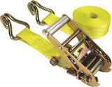 KEEPER 05519 Tie-Down, 1-3/4 in W, 15 ft L, Polyester, Yellow, 1666 lb, J-Hook End Fitting