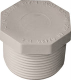 LASCO 450012BC Pipe Plug, 1-1/4 in, MPT, PVC, White, SCH 40 Schedule