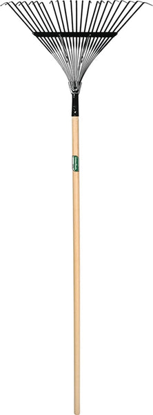 UnionTools 64430 Leaf Rake, Steel Tine, 22-Tine, Hardwood Handle, 48 in L Handle