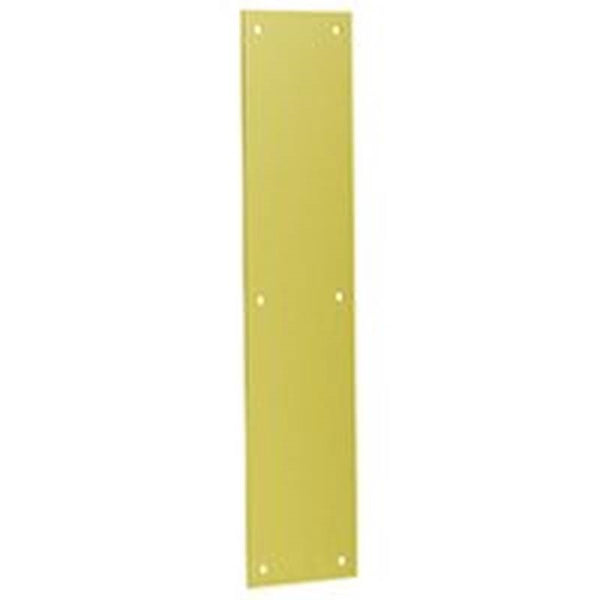 Schlage C8200B3 Push Plate, Brass, Brass, 15 in L, 3-1/2 in W