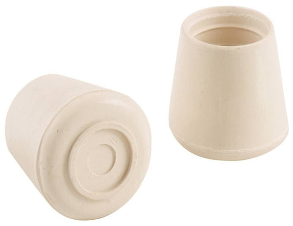 TIP LEG FURN 1-1/4IN WHT RUBB