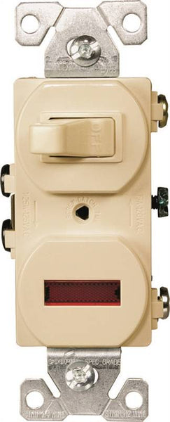 Eaton Wiring Devices 277V-BOX Combination Toggle Switch, 15 A, 120/277 V, Screw Terminal, Steel Housing Material