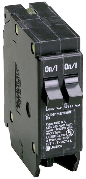 Cutler-Hammer BD2020 Circuit Breaker with Rejection Tab, Duplex, Type BD, 20 A, 1 -Pole, 120 V, Instantaneous Trip