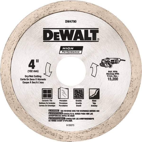 DeWALT DW4790 Tile Blade, 4 in Dia, 1-16 in Thick, 5-8-11 Arbor