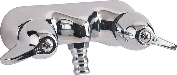 Boston Harbor RS207 Bath Faucet, 2-Faucet Handle, Lever Handle, Brass, Chrome Plated, Wall Mounting, Round Spout