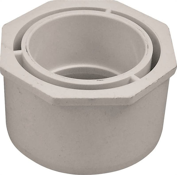 LASCO 437338BC Reducing Bushing, 3 x 2 in, Spigot x Slip, PVC, SCH 40 Schedule