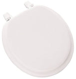 Mayfair 11-000 Toilet Seat, Round, Plastic, White, Top-Tite Hinge