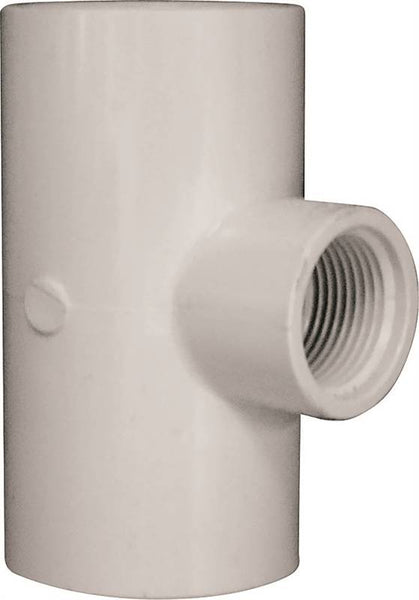 LASCO 402167BC Reducing Pipe Tee, 1-1/4 x 3/4 in, Slip x FIP, PVC, SCH 40 Schedule