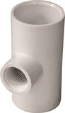 Thrifco Plumbing 8114766 Pipe Tee, 1 x 1/2 in, Slip Joint x Threaded, PVC, SCH 40 Schedule