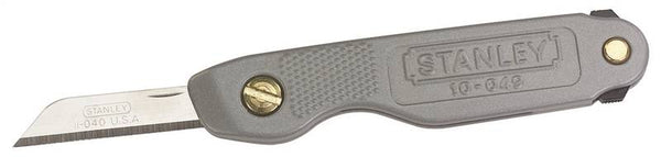 STANLEY 10-049 Pocket Knife, Stainless Steel Blade, 1-Blade, Gray Handle