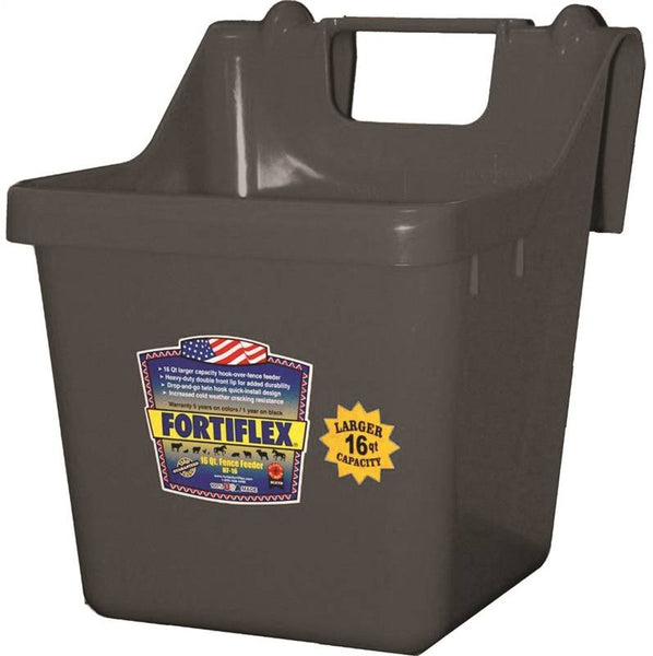 FORTEX-FORTIFLEX 1301601 Bucket Feeder, Fortalloy Rubber Polymer, Black