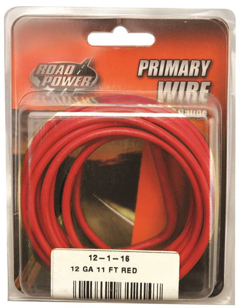 Road Power 55671533/12-1-16 Electrical Wire, 12 AWG Wire, 25/60 V, Copper Conductor, Red Sheath, 11 ft L