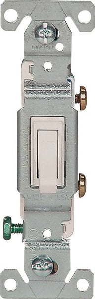 Eaton Wiring Devices 1301-7W10 Toggle Switch, 15 A, 120 V, Polycarbonate Housing Material, White