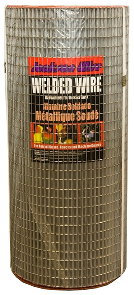 Jackson Wire 10081514 Welded Garden Fence, 10 ft L, 24 in H, 1/2 x 1 in Mesh, 16 Gauge, Galvanized
