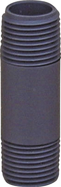 GENOVA P-12-6 Pipe Nipple, 1/2 in, NPT, PVC, Gray, SCH 80 Schedule, 6 in L