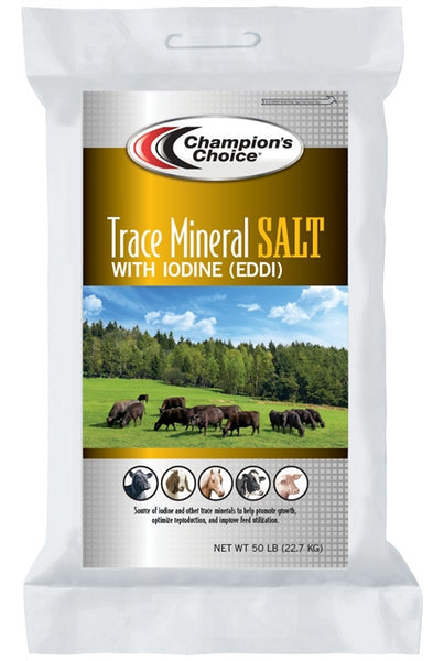 Champion's Choice 110010600 Livestock Iodized Salt, 50 lb Bag