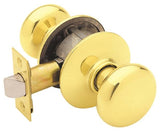 Schlage Plymouth Series F10VPLY605 Passage Door Knob, Metal, Brass