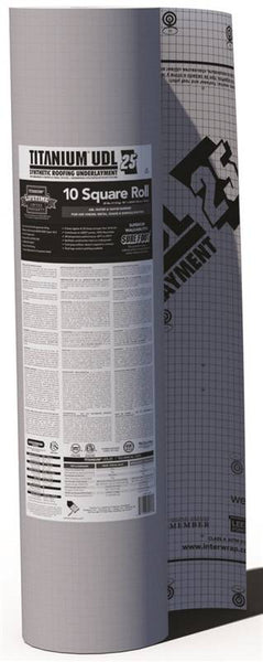 INTERWRAP UDL25 Roof Underlayment Roll, 250 ft L, 48 in W, Synthetic, Gray