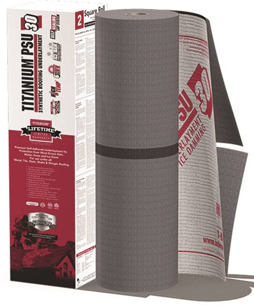 INTERWRAP PSU30 Roof Underlayment Roll, 72 ft L, 36 in W, Synthetic, Gray