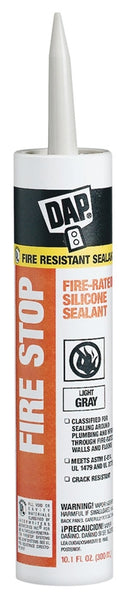 DAP Fire Stop 18806 Silicone Sealant, Limestone Gray, 40 to 110 deg F, 10.1 oz Cartridge