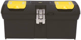 STANLEY 016013R Tool Box with Tray, 2.1 gal, Polypropylene, Black