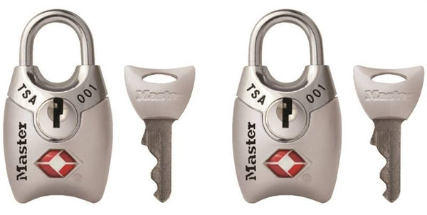 Master Lock 4689T Luggage Lock, Keyed Alike Key, Shrouded Shackle, 1/8 in Dia Shackle, Steel Shackle, Metal Body