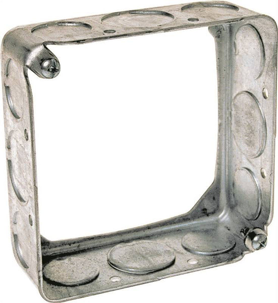 RACO 8203 Extension Ring, 1-1/2 in L, 4 in W, 1 -Gang, 12 -Knockout, Steel, Galvanized